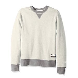 Champion Oatmeal Heather & Oxford Gray Crewneck Sweatshirt Medium